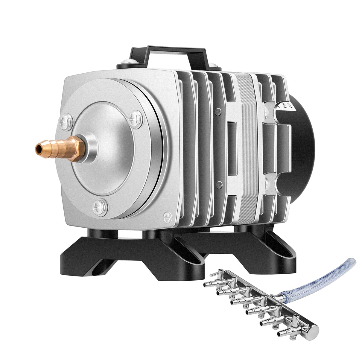 VIVOSUN Commercial Air Pump front view highlighting six adjustable outlets for multi-tank aeration