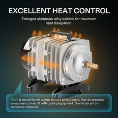 VIVOSUN air pump side-ports image demonstrates flexible six-outlet configuration