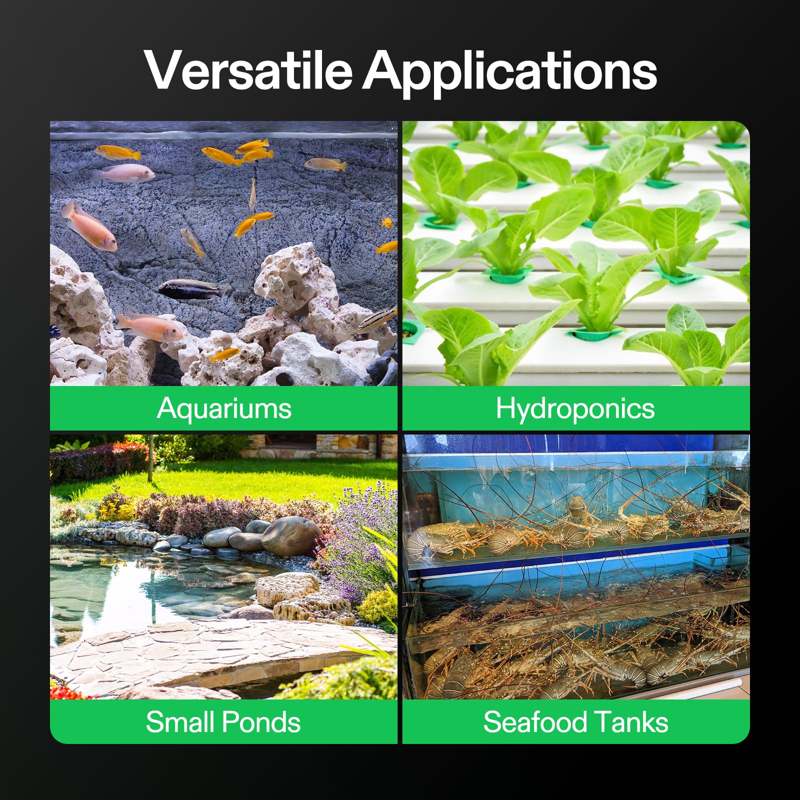 VIVOSUN complete accessory kit streamlines setup for tanks, ponds, or hydroponics.