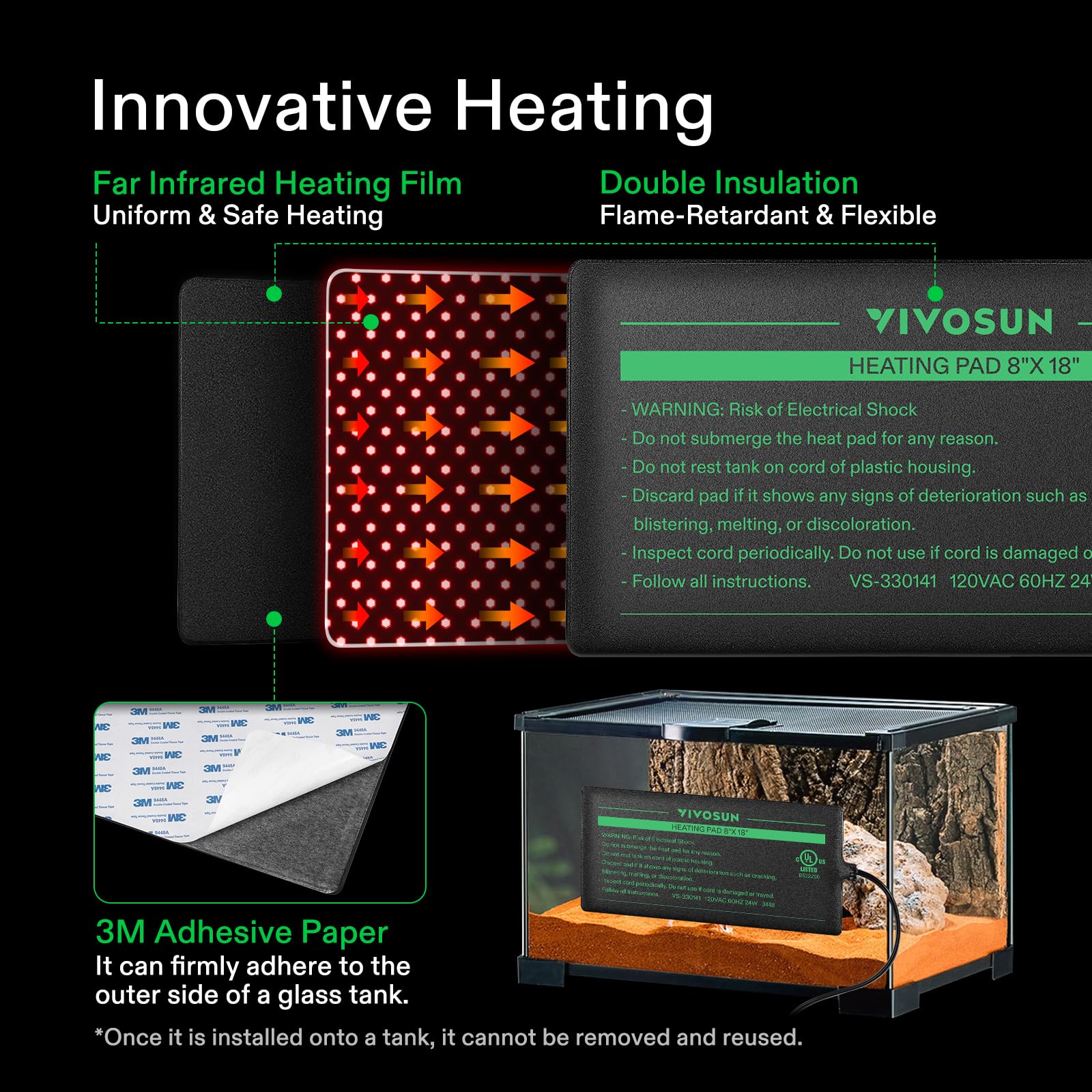 VIVOSUN digital thermostat control for precise reptile heat regulation