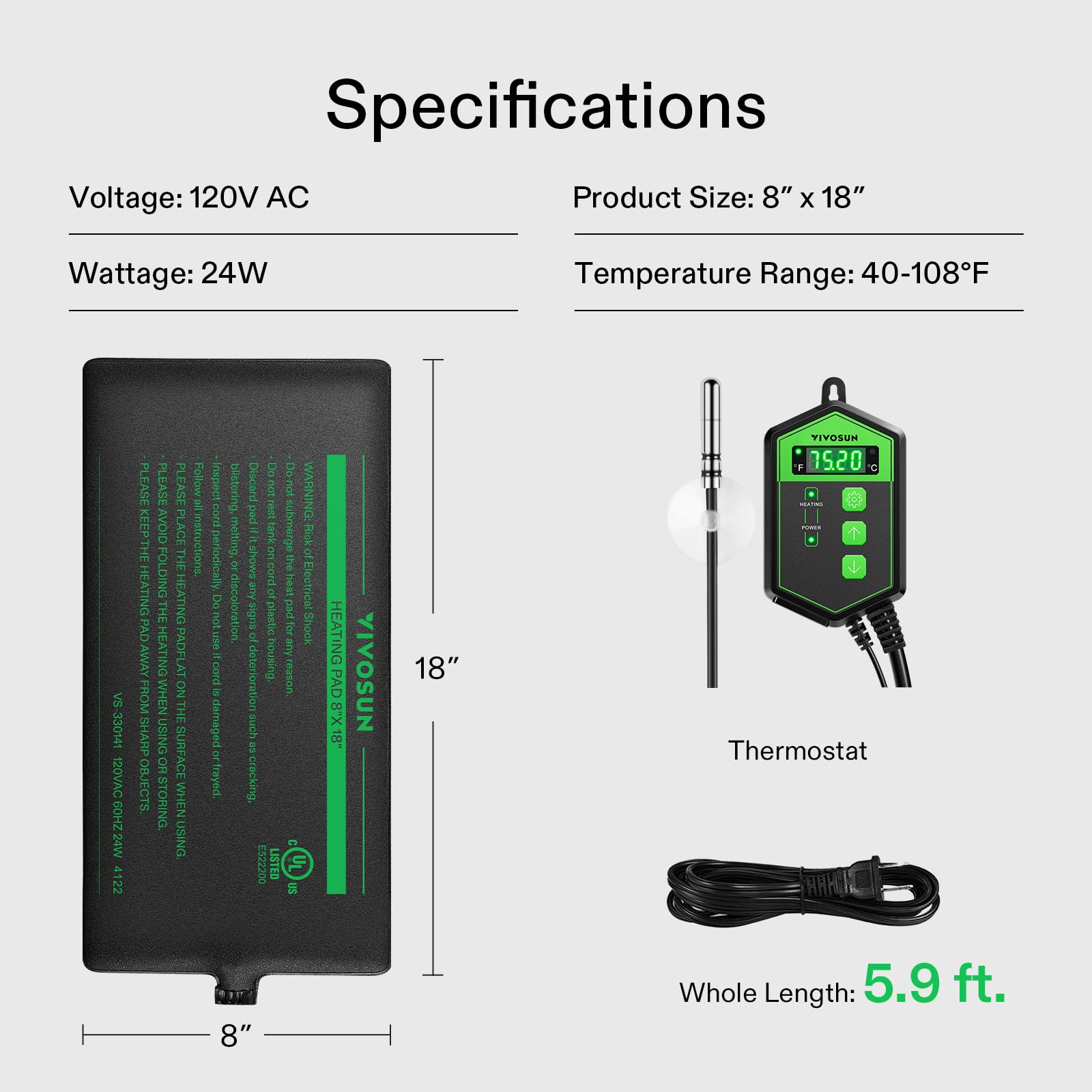 VIVOSUN quick-setup system with North American plug for easy start.