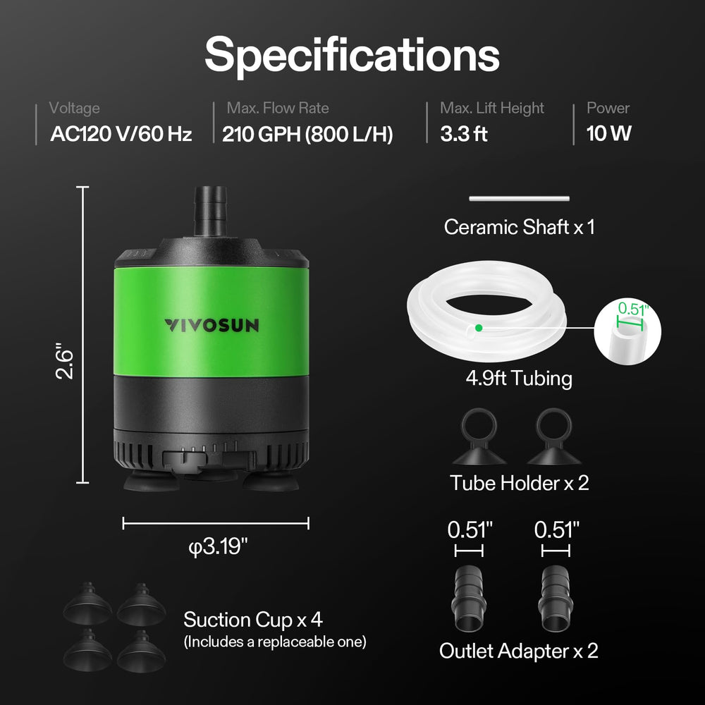 VIVOSUN quiet operation keeps aquariums serene and non-distracting.