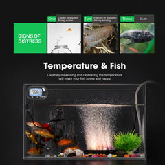 VIVOSUN thermometer with two suction cups for secure tank mounting.