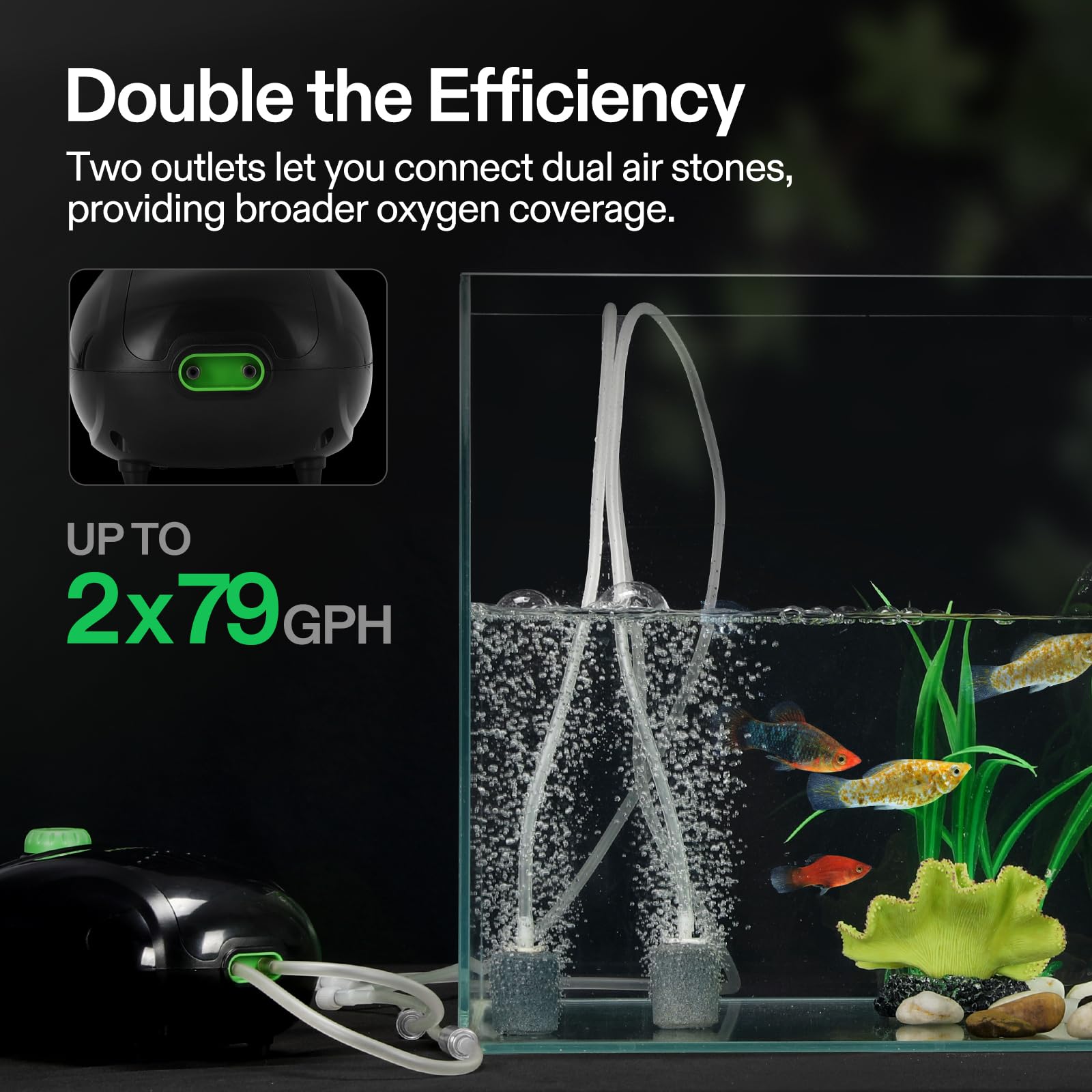 VIVOSUN Y-splitter kit lets you expand aeration to two paths for broader coverage.