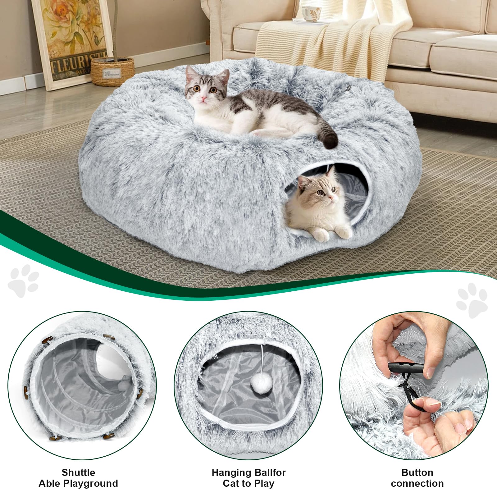 VIVOYAN resting mat provides a cozy spot for cats after activity.
