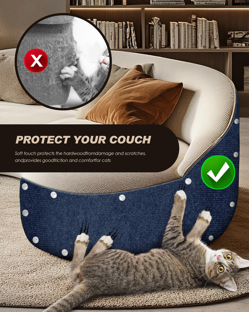 VIVOYAN post-saving solution mat extends life of scratching posts.