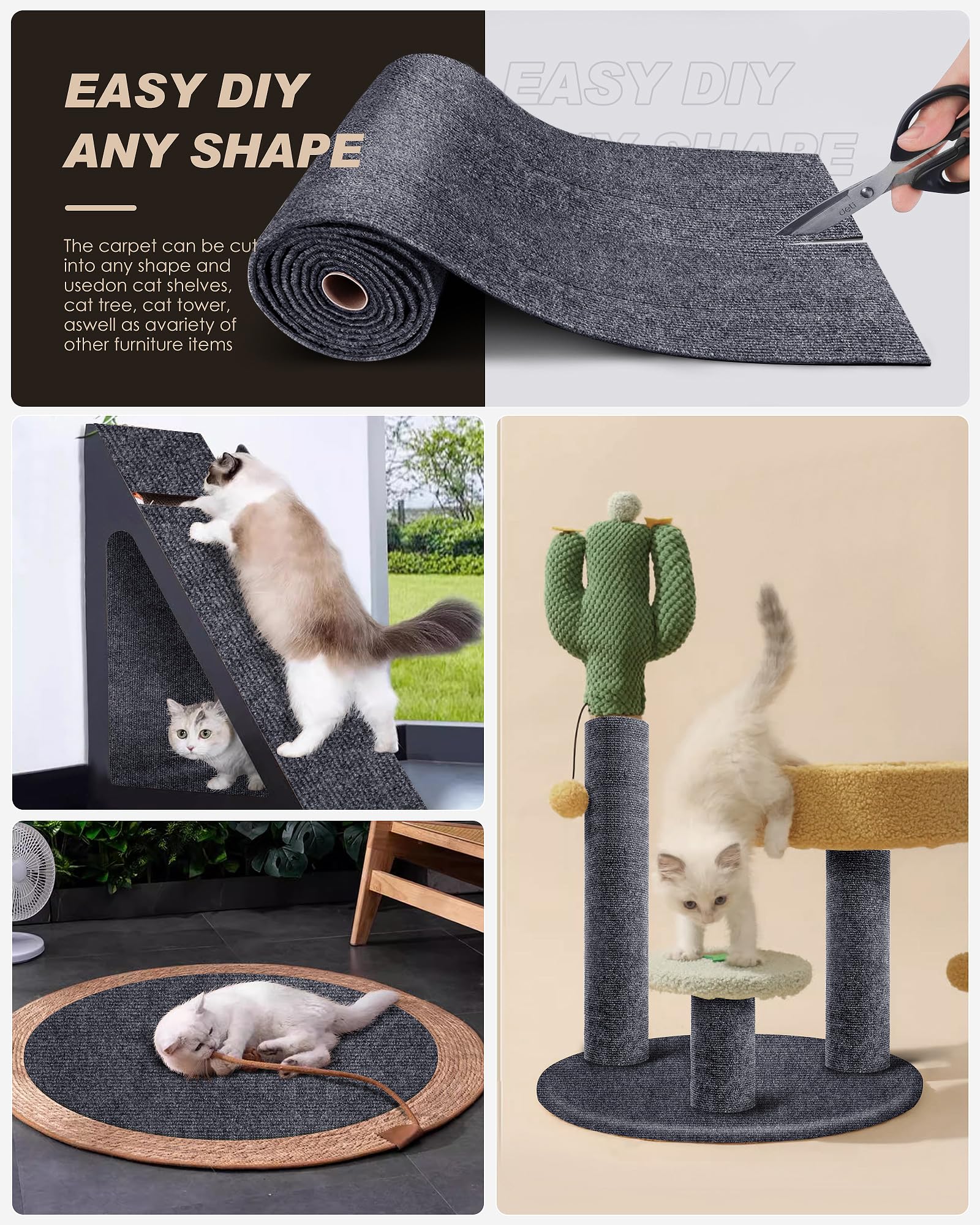 VIVOYAN scratch-resistant material offers durable protection against clawing on furniture.