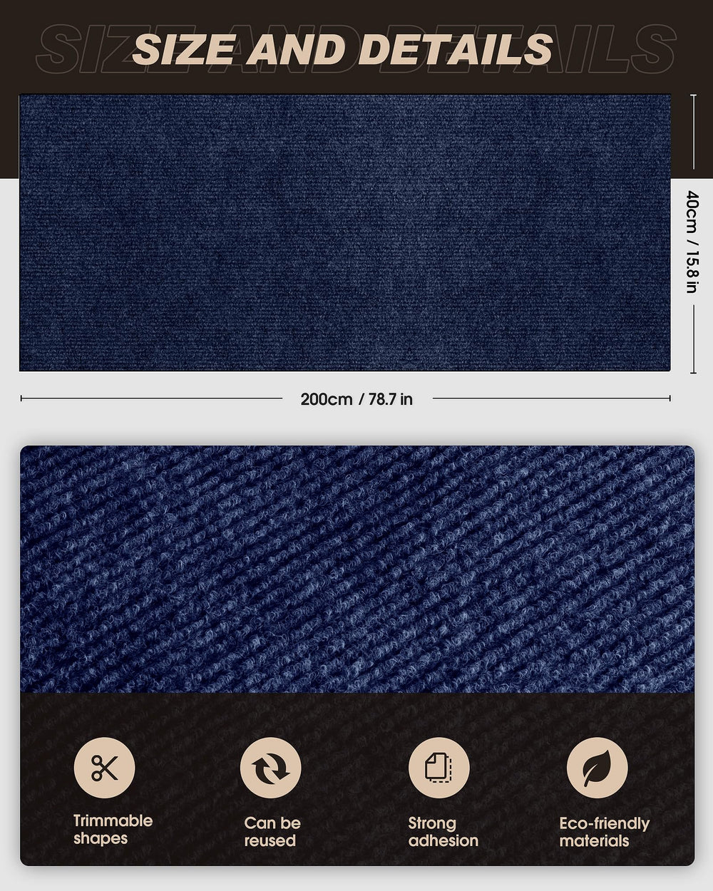 VIVOYAN trim-to-fit mat adapting to cat furniture for a precise fit.