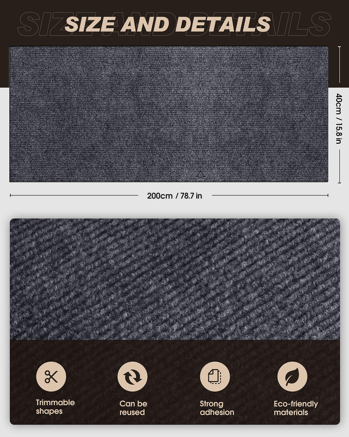 VIVOYAN trim-to-fit design shows easy customization for stairs, shelves, or couches.