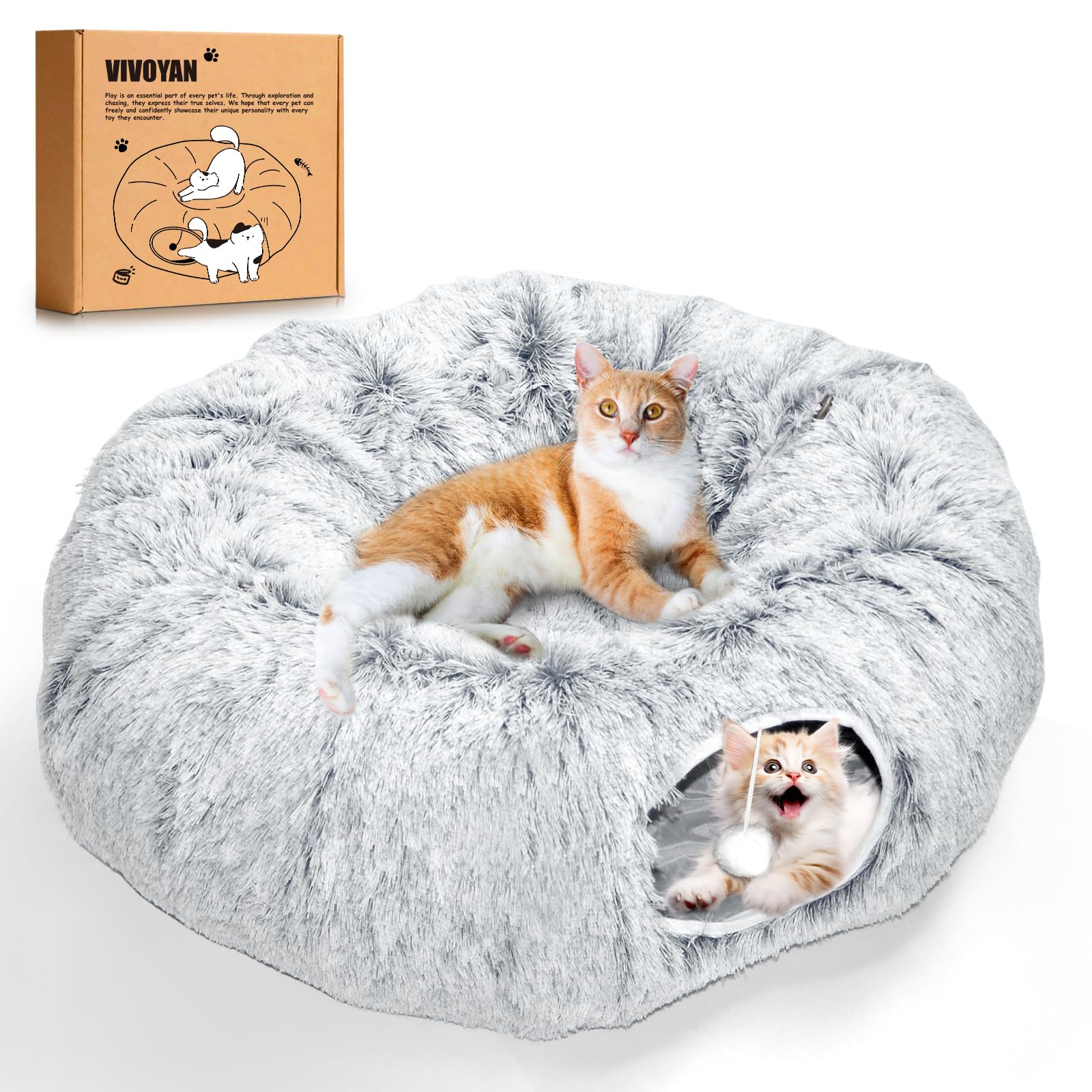 VIVOYAN XL cat tunnel four-way design encourages active exploration.