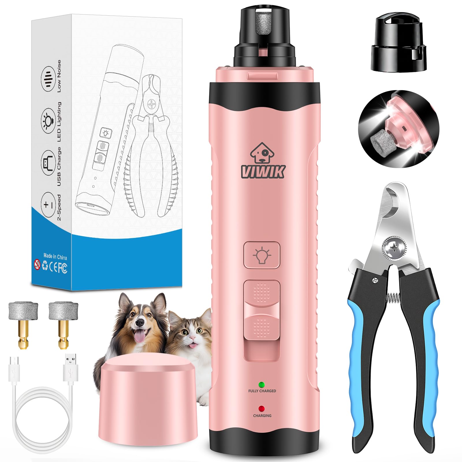 VIWIK dog nail trimmer with LED lights for precise at-home grooming