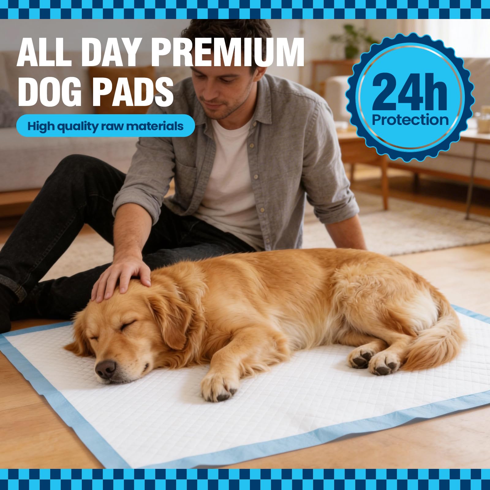 VJJ Puppy Pads XL 30x35 odor control and floor protection at home