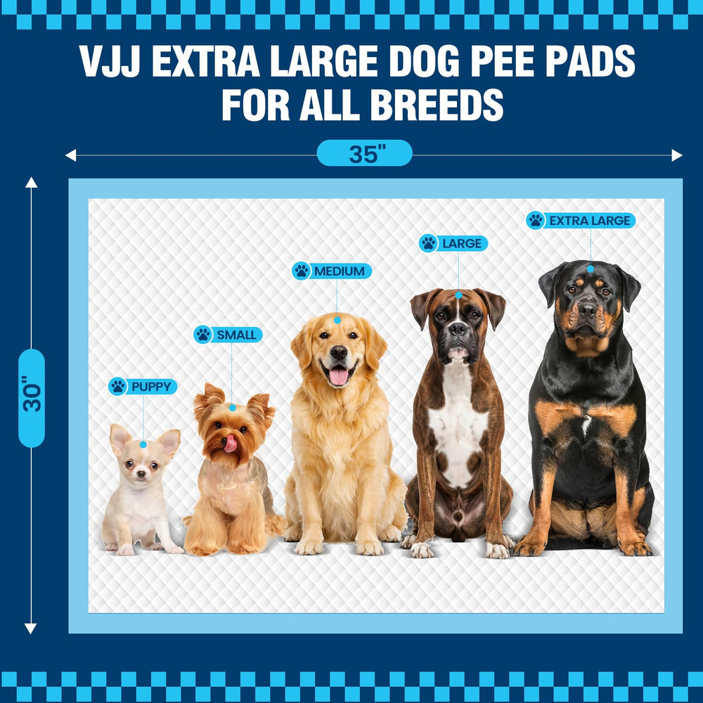 VJJ Puppy Pads XL 30x35 waterproof bottom layer detail