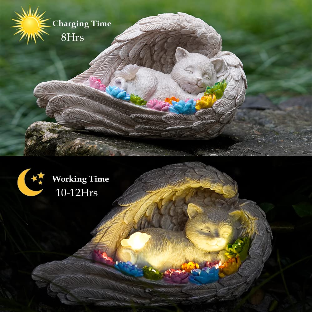 VKEVOC resin cat memorial stone offers durable outdoor display for memories.