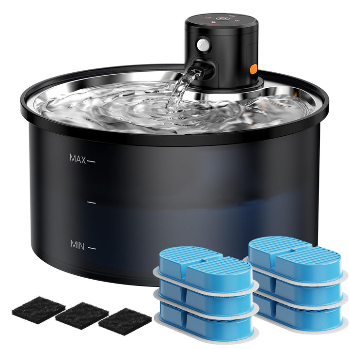VKIMISS cordless cat water fountain shown for flexible placement and safe sipping