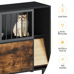 VKTO vintage black cat furniture style with built-in lockers.