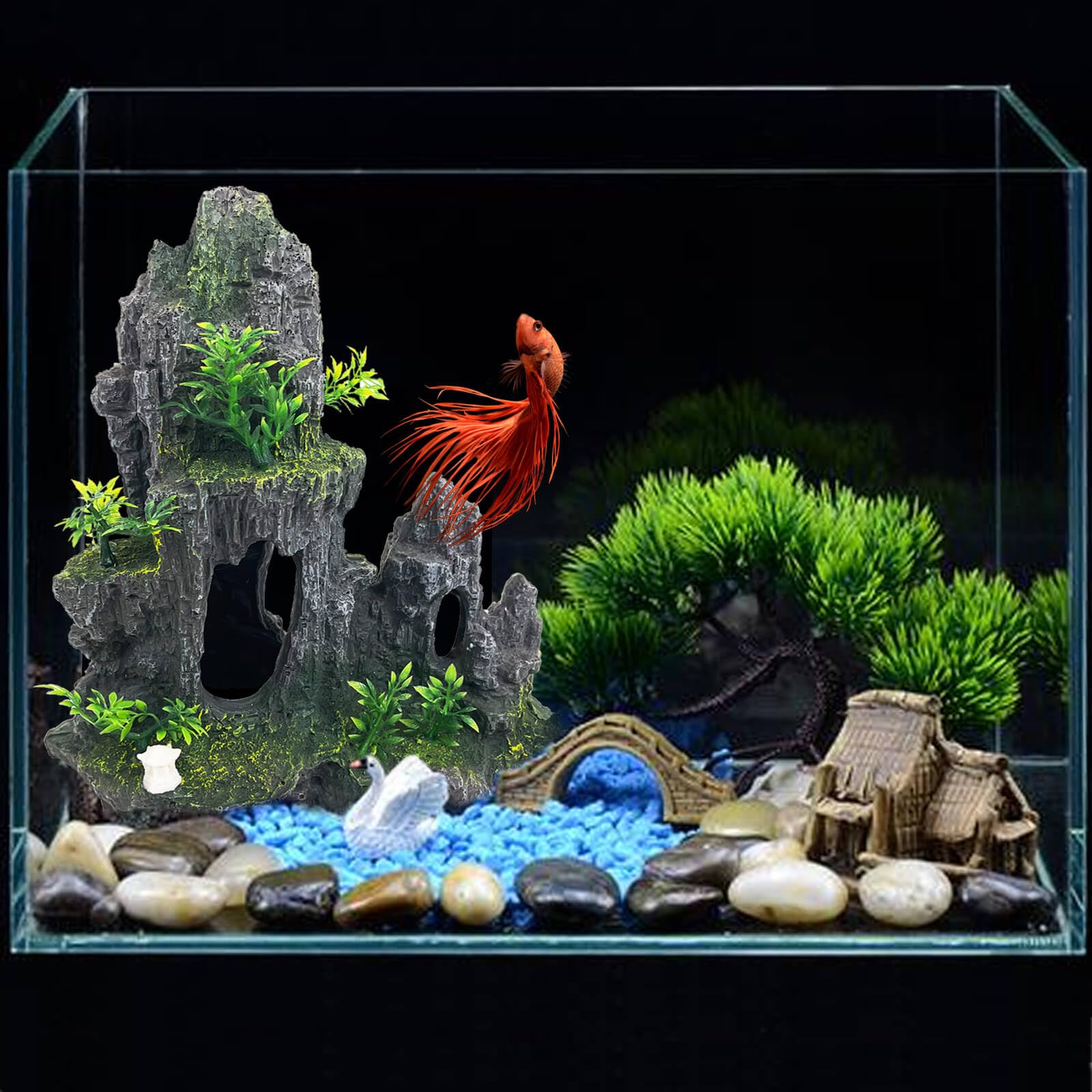 VMCN durable resin-plastic ornament suited for freshwater and saltwater tanks.