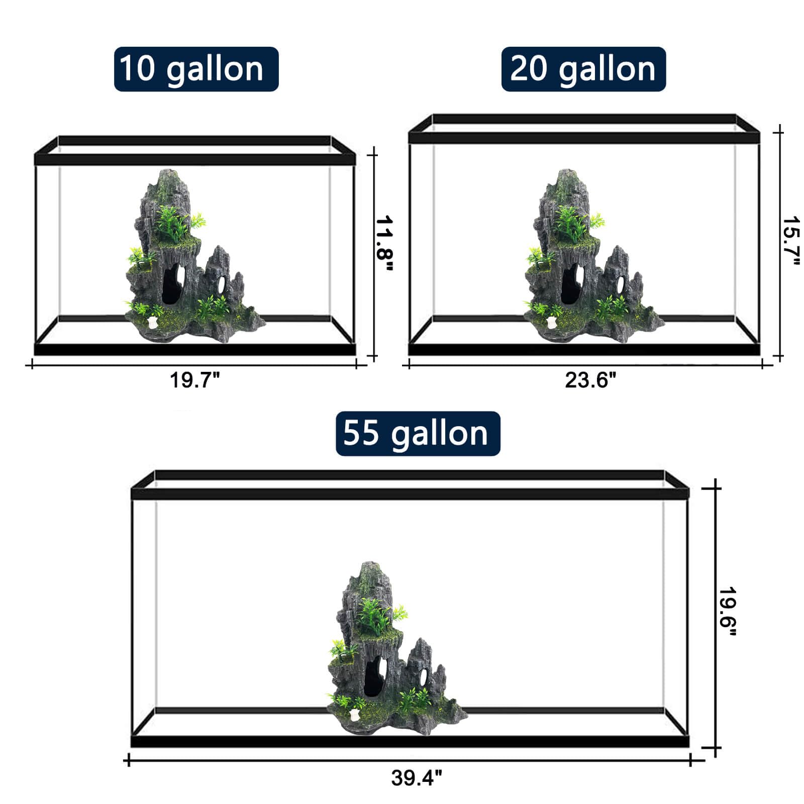 VMCN mountain-view ornament adds realism and exploration in your tank.