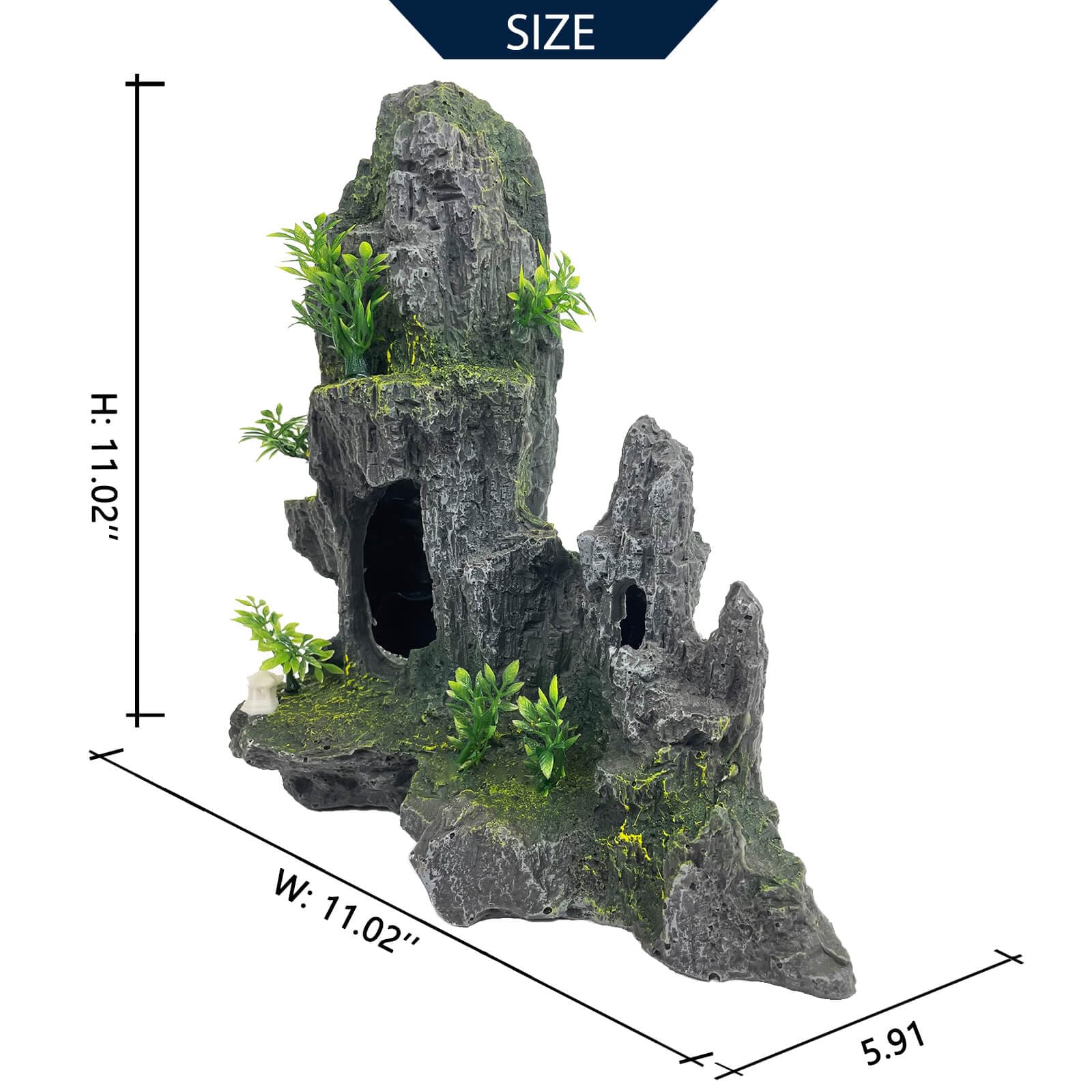 VMCN tree-house cave ornament provides decorative height and safe shelters.