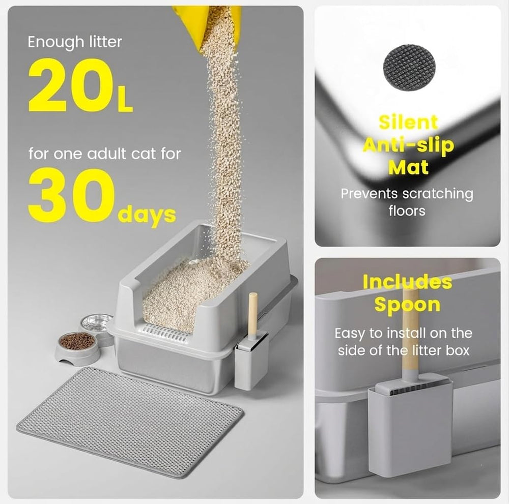 VNAKIO litter box with lid on for secure containment and odor control.