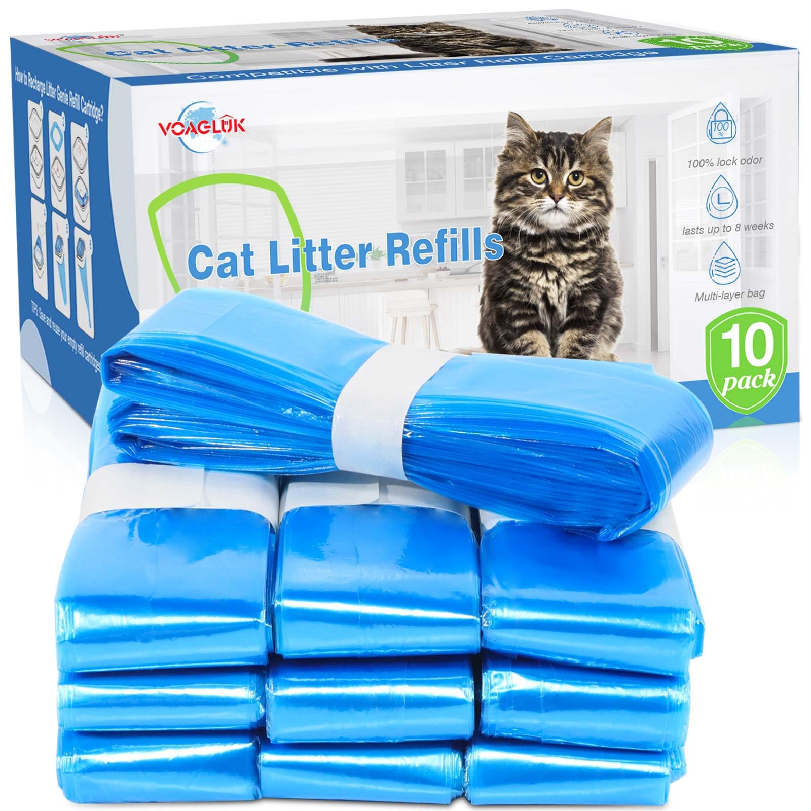 VoagLuk cat litter refill with odor control for a fresh home
