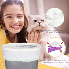 VoagLuk drawstring liner enables easy cleanup after litter changes.