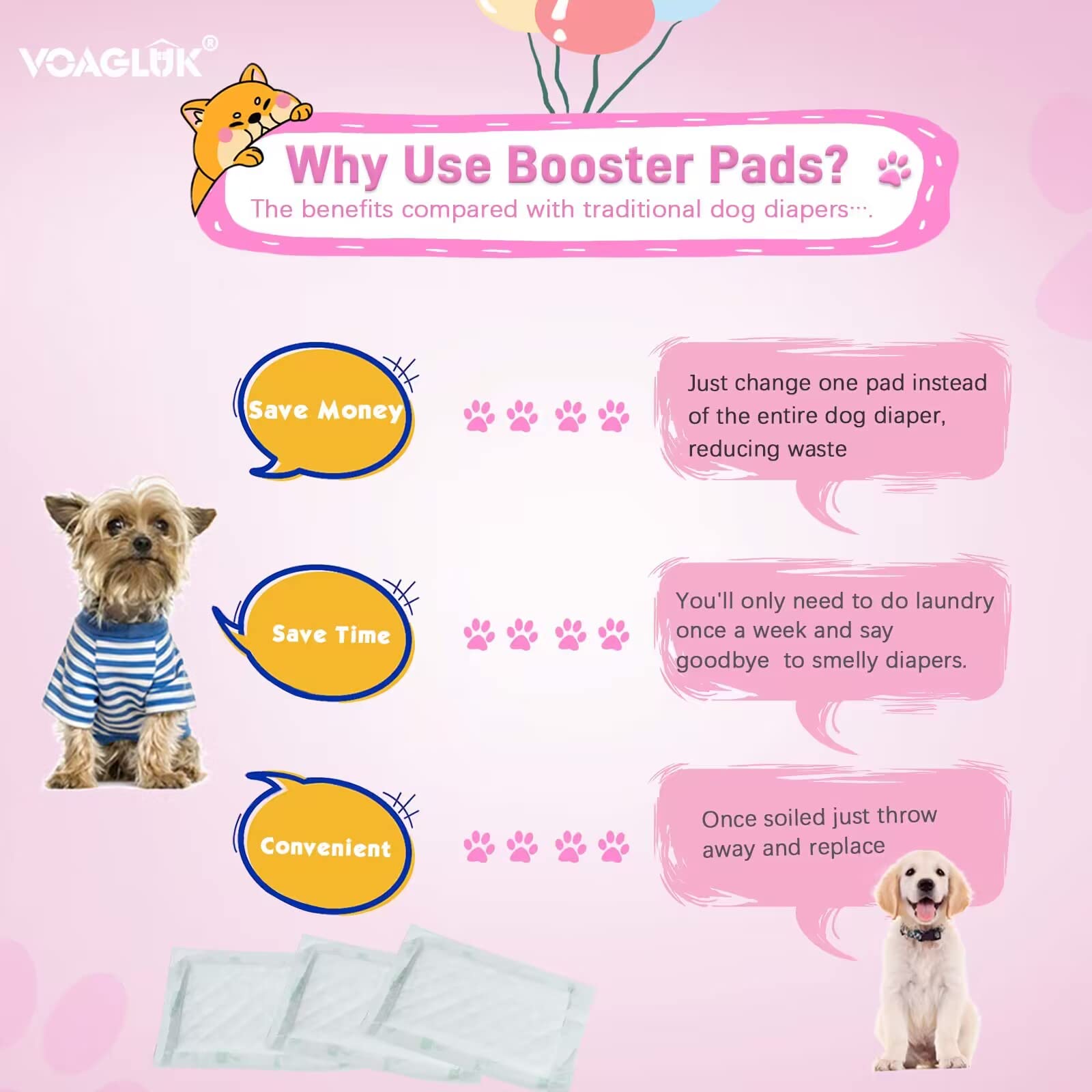 VoagLuk super-absorbent core insert quickly forms gel and controls odor.