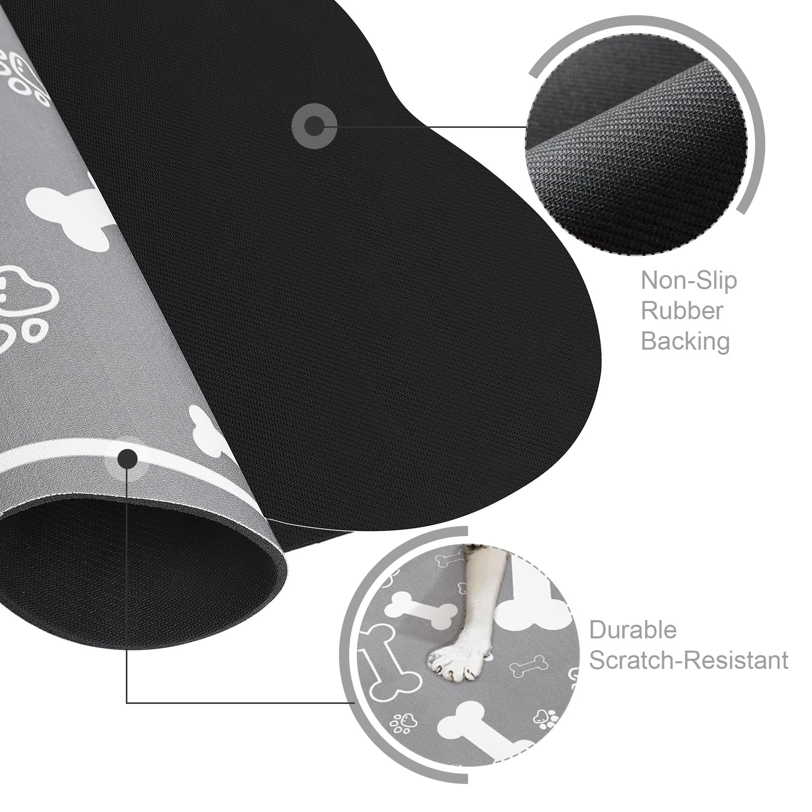 Voanos rapid-absorbent pet mat traps spills and dries fast.