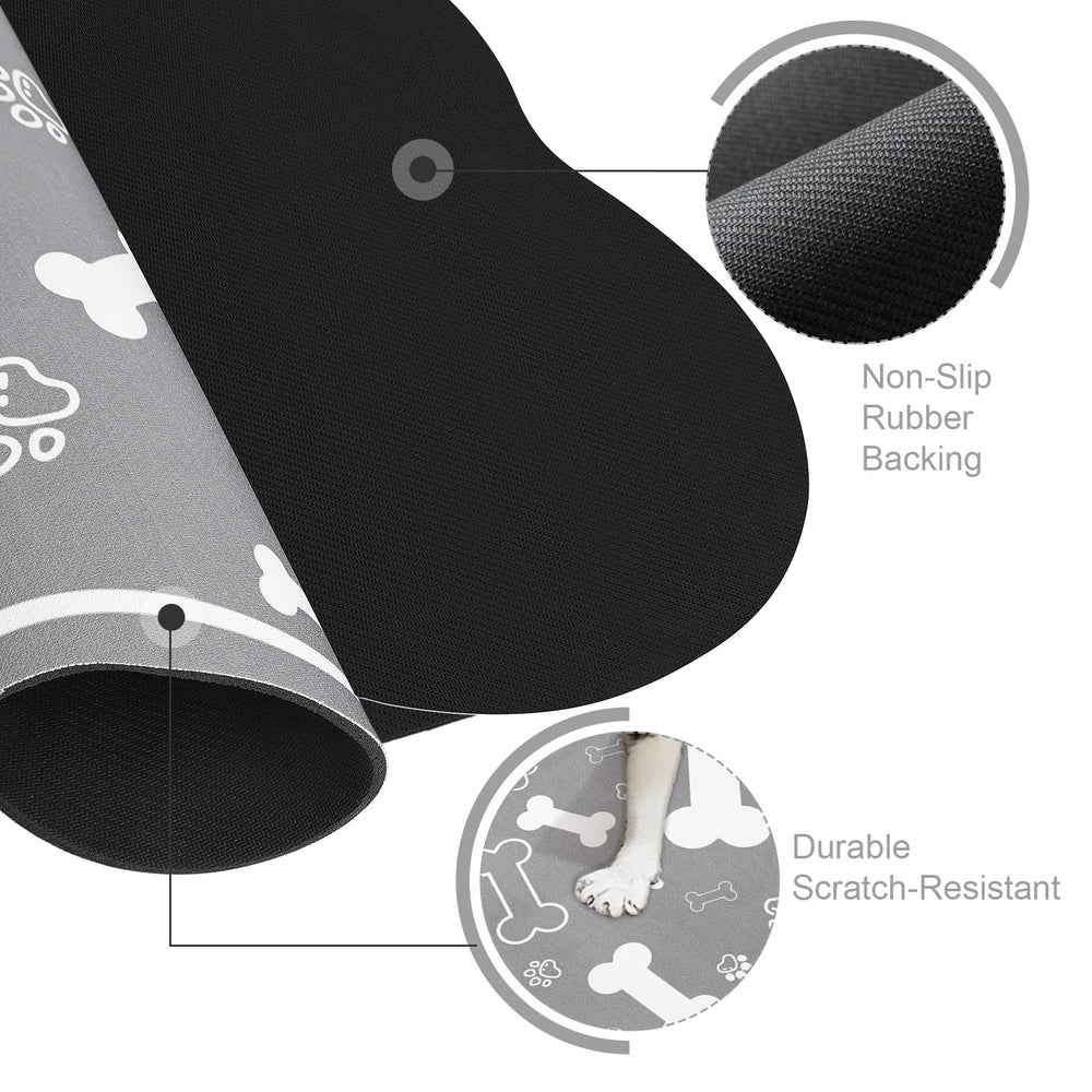 Voanos rapid-absorbent pet mat traps spills and dries fast.