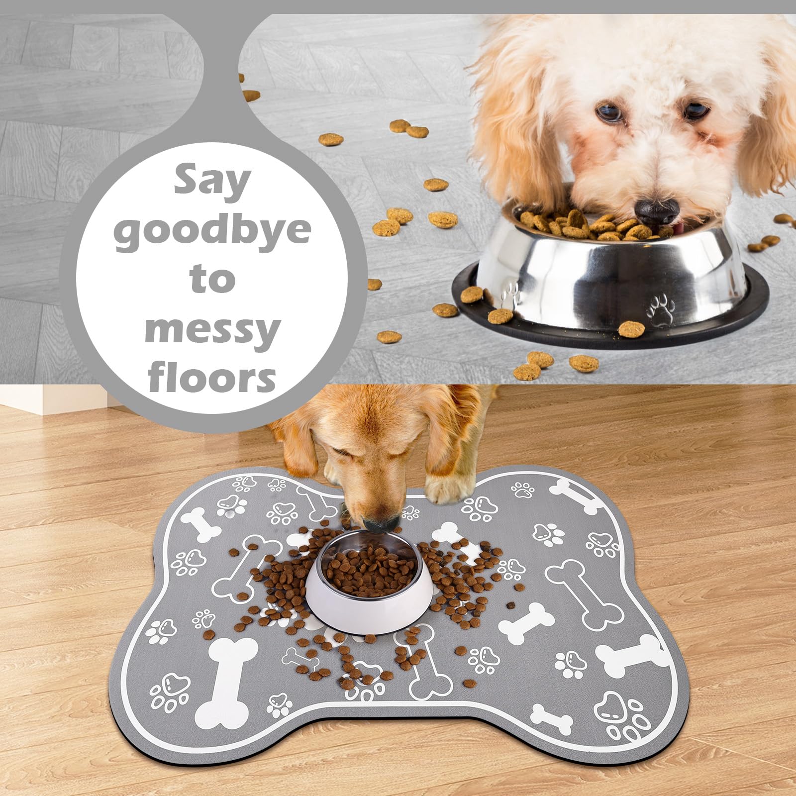 Voanos rubber non-slip backing prevents mat movement during meals.