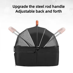 VOCRVSJY stroller with 180-degree canopy for flexible pet viewing.