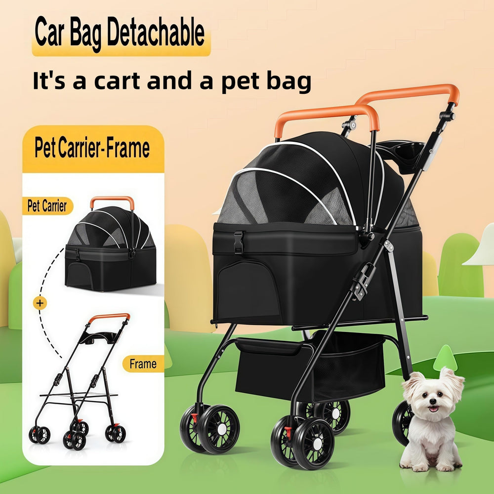 VOCRVSJY stroller features cup holders for easy-access drinks.