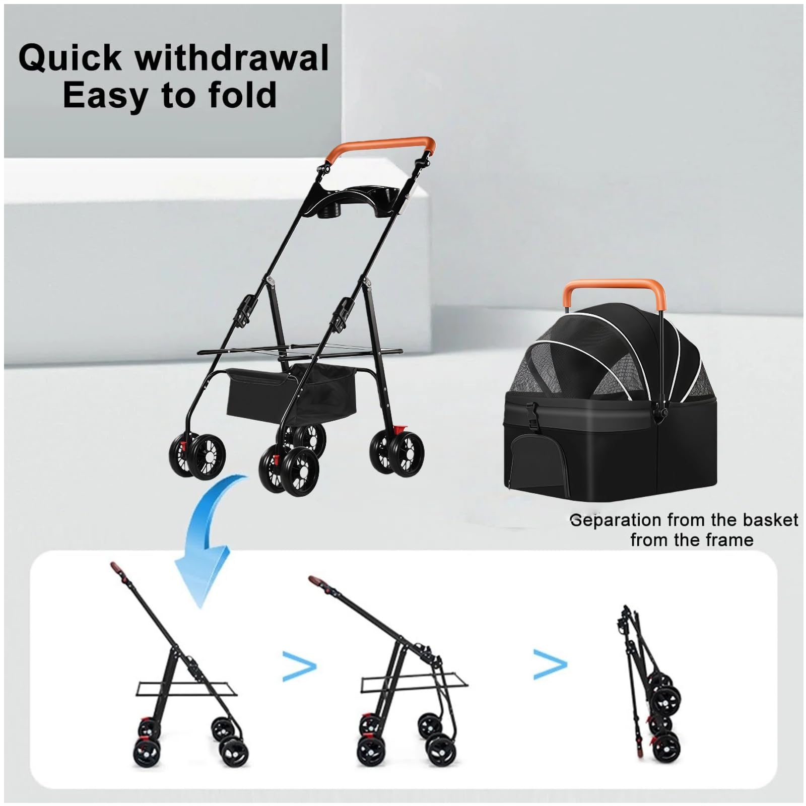 VOCRVSJY foldable design for compact storage in car trunk.