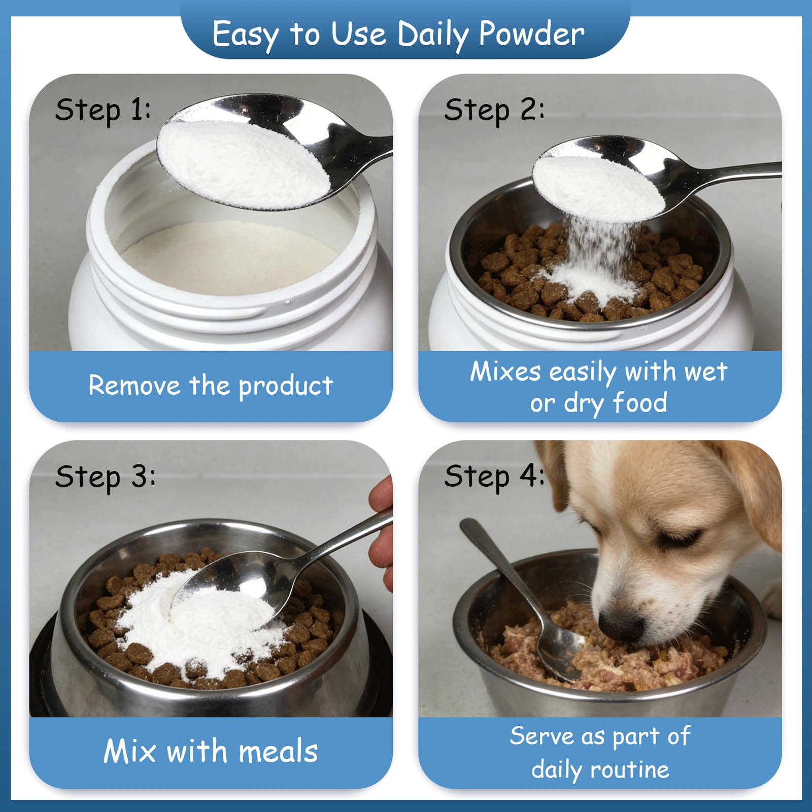 Palatable taurine supplement added to meals promotes overall vitality.