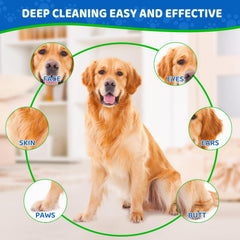 VOISEN Pet Glove Wipes ingredients close-up: unscented, skin-friendly formula.