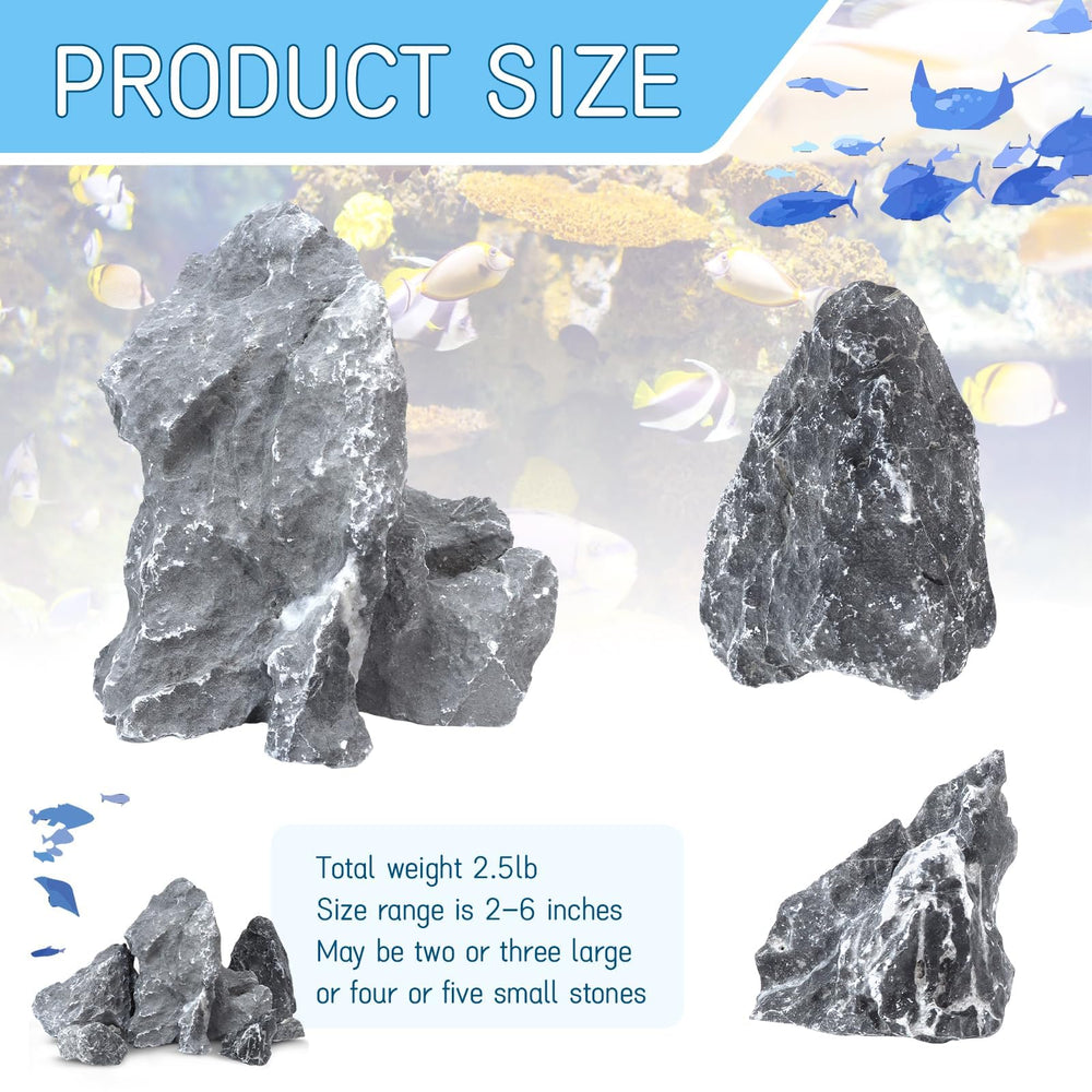 VOKOY Seiryu stones in varied shapes ideal for mountains and caves in tanks.
