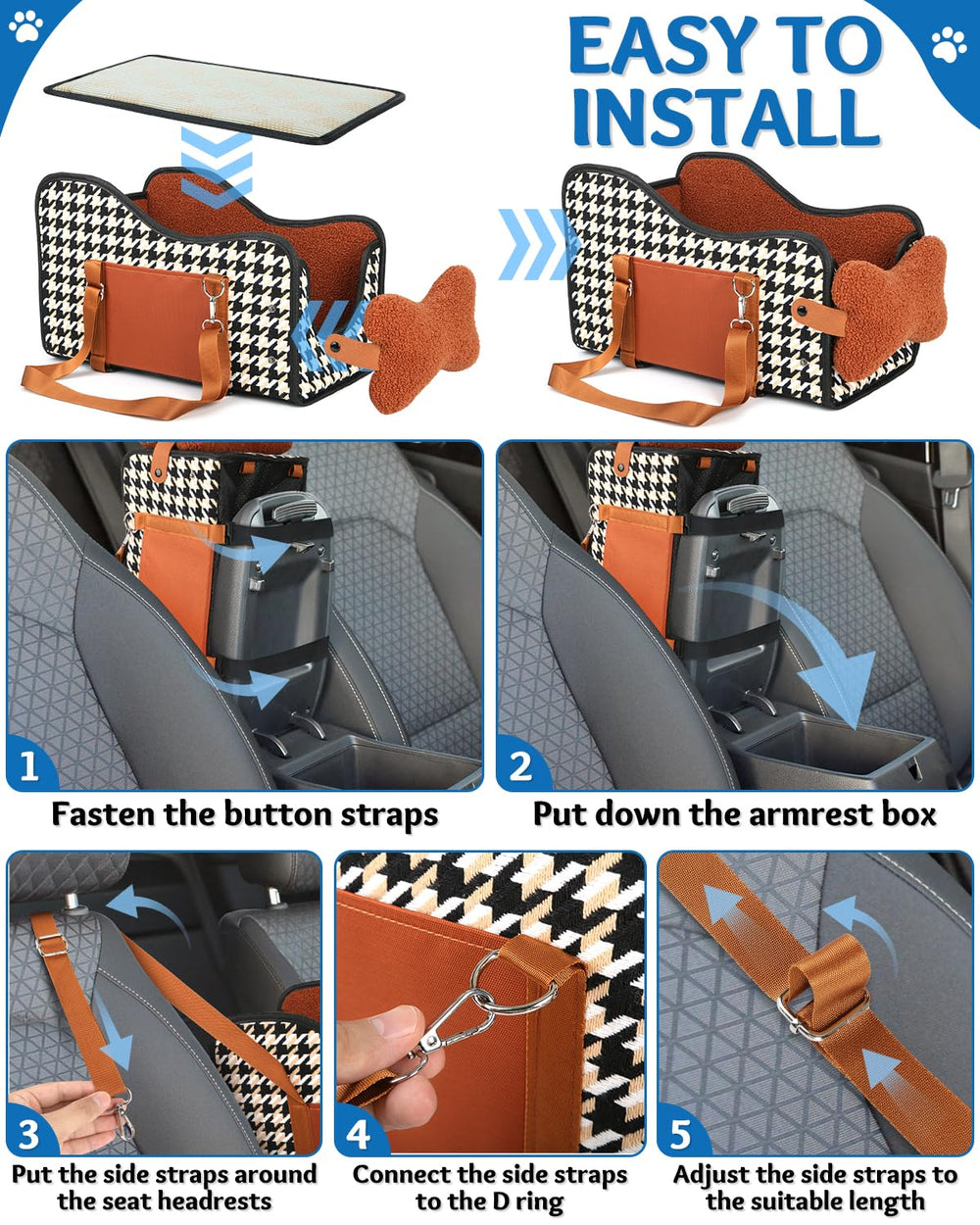 Vokvaktak safety straps secure a small dog during rides