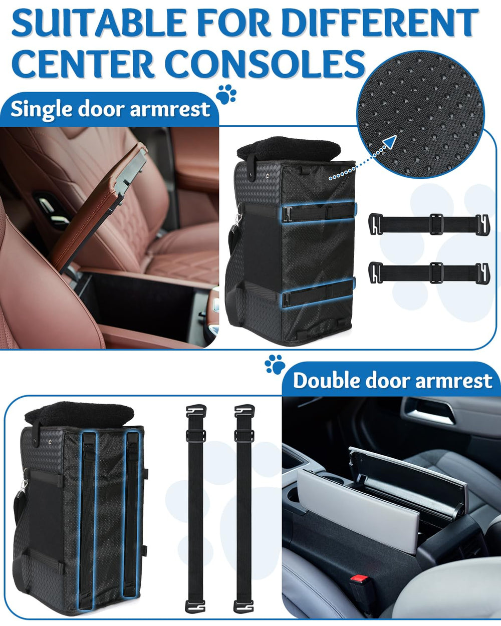 Vokvaktak center-console dog seat double-sided cushion provides year-round comfort.