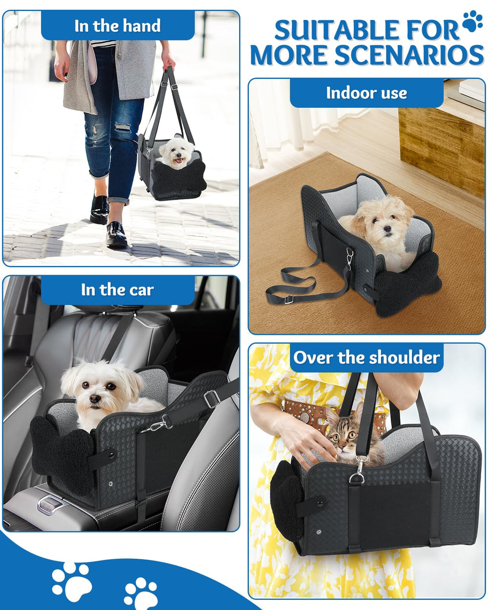 Vokvaktak center-console dog seat foldable design for easy transport.