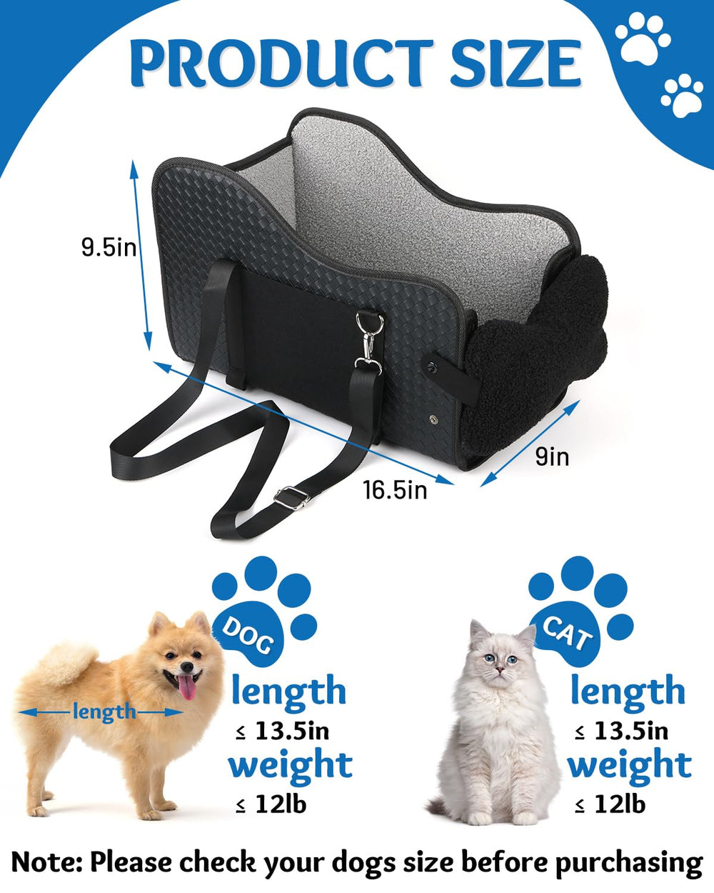 Vokvaktak center-console dog seat, side view keeps your pet close during drives.