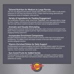 Volkman Avian Science Super African Grey Bird Food dust-free tag indicating purity
