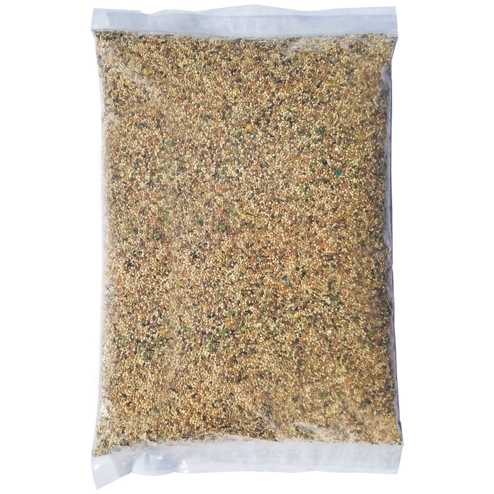 Volkman Avian Science Super Parakeet Food feeding scene highlighting natural foraging and enrichment