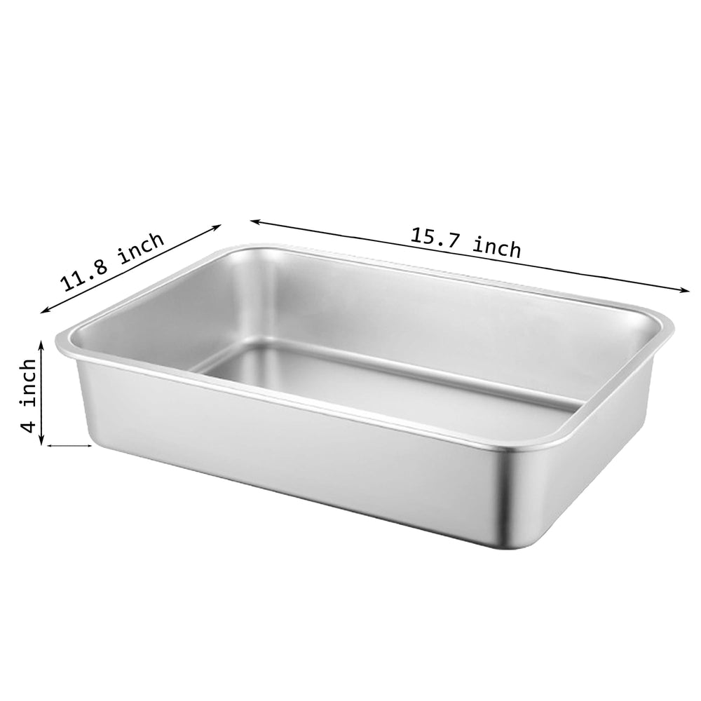Volope stainless steel cat litter box front view highlights easy access for kittens.