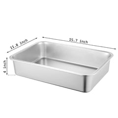 Volope stainless steel cat litter box front view highlights easy access for kittens.