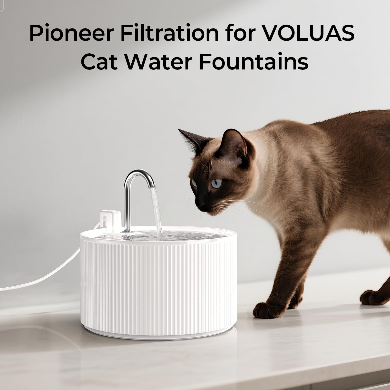 Voluas compatibility with 2.2L ceramic fountain for easy setup.