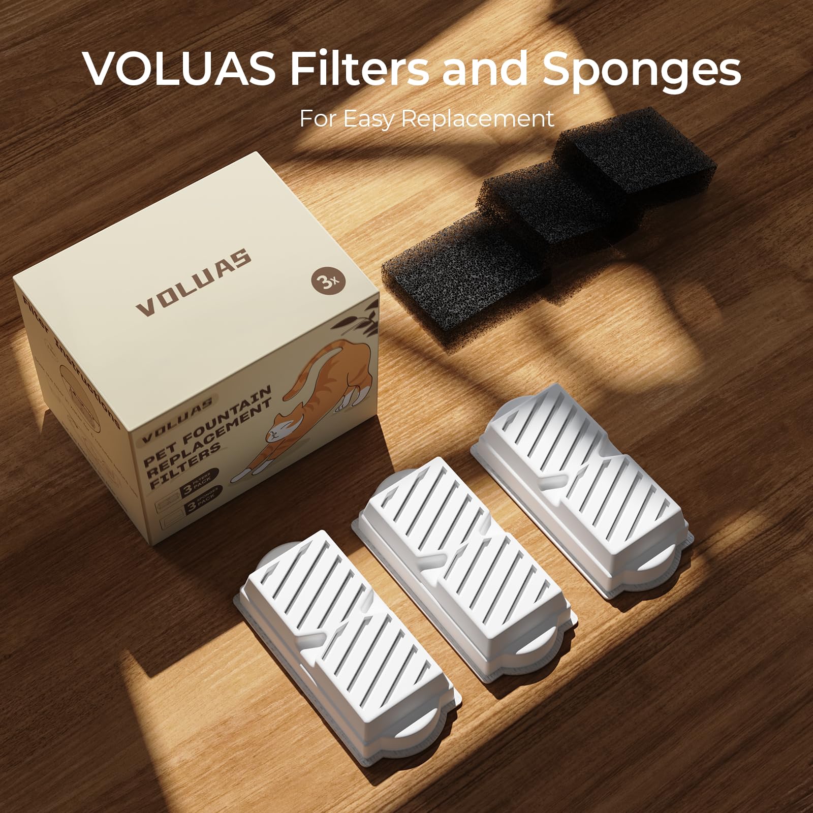 Voluas replacement sponges protect the pump and extend life.