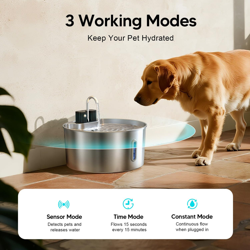 Voluas 4-layer filtration keeps water clean and fresh for pets.
