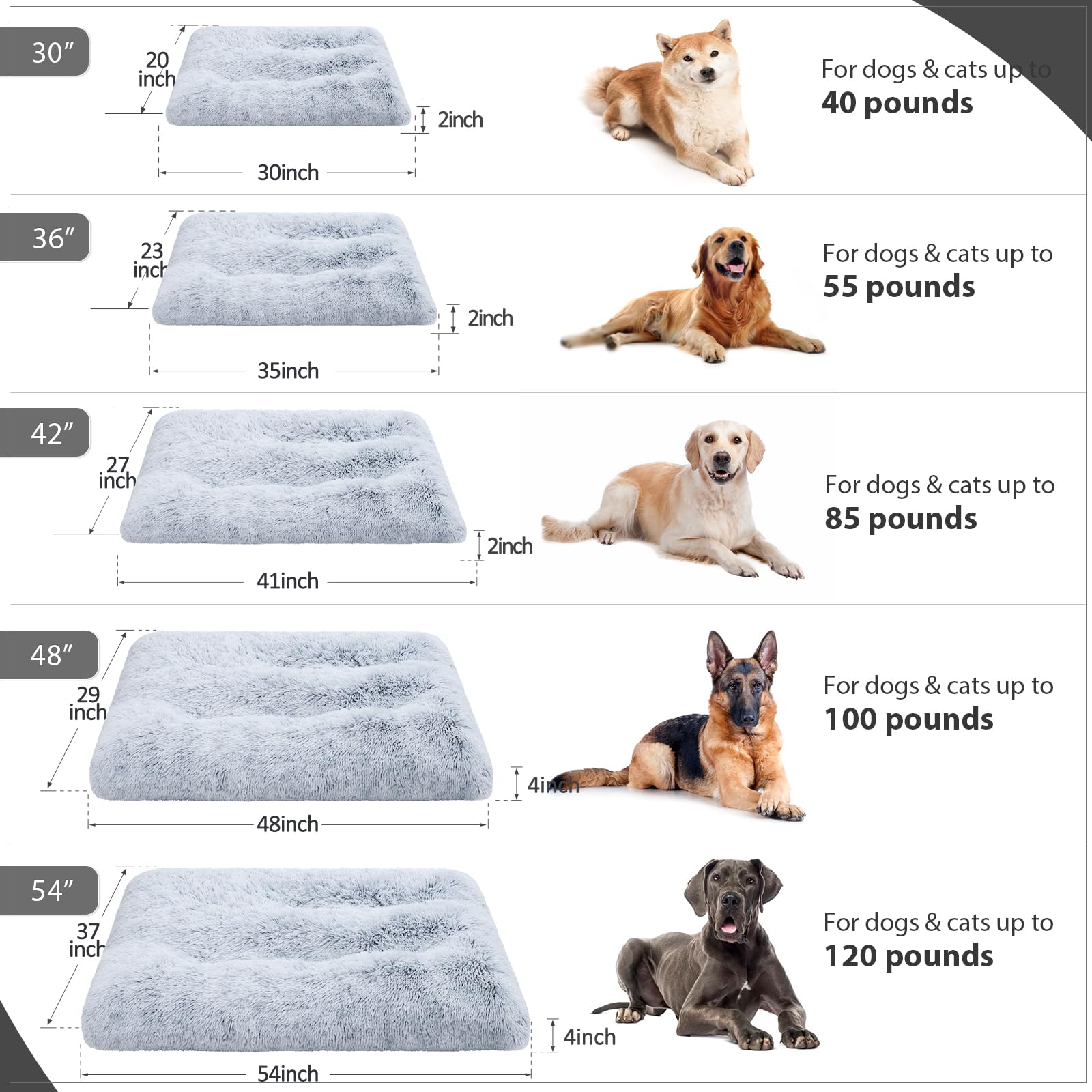 Kennel pad configuration of Vonabem grey bed for crates