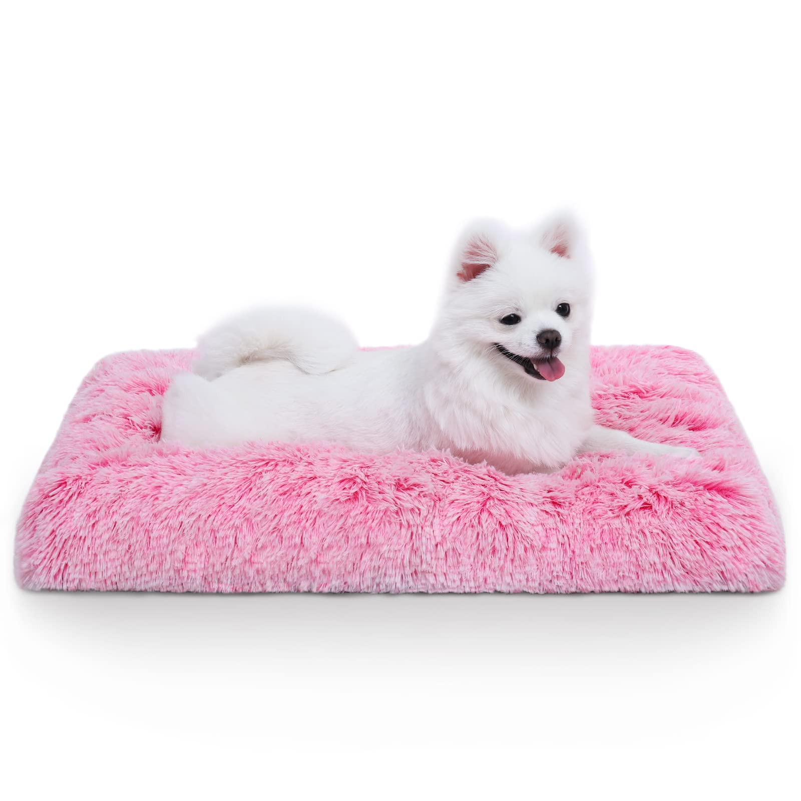 Vonabem Small Dog Bed top view highlights plush pink surface for cozy naps.