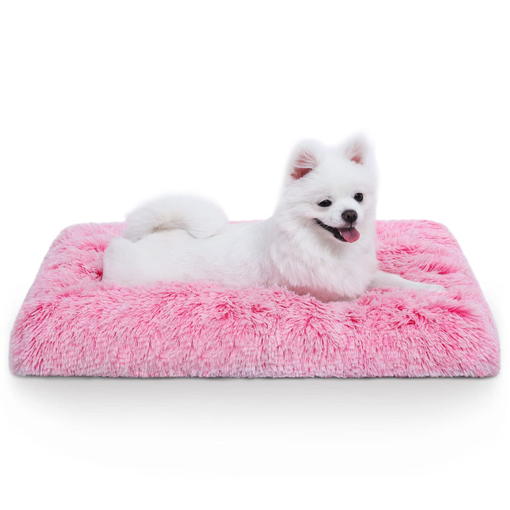 Vonabem Small Dog Bed top view highlights plush pink surface for cozy naps.
